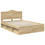 Bed Frame Sonoma Oak 150 x 200 cm Solid Pine Wood 3413292