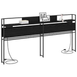 Storage Headboard with Shelf Black oak 180 cm Engineered wood 859655