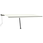 Freestanding Manual Retractable Awning 600x300 cm Cream 3069797