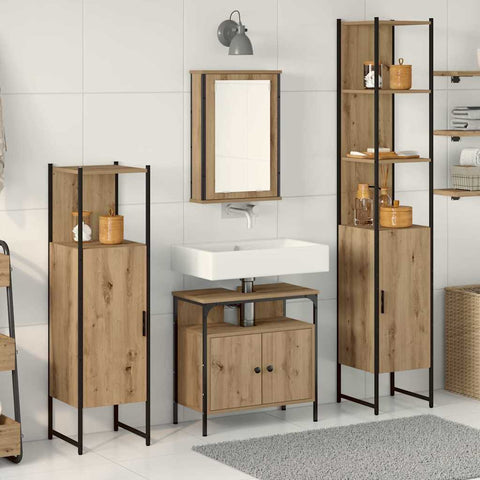 Bathroom Furniture Set 4 pcs Artisan oak 33 x 33 x 185.5 cm 3334426