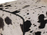 Bar Stool 2 pcs Black and White 44 x 33 x 74 cm Real Leather 42042127