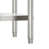Kitchen Work Table with Backsplash 82.5x55x93 cm Stainless Steel 376457