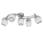 Ceiling Lamp with Glass Shades on Waving Rail for 5 E14 Bulb 240987
