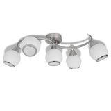 Ceiling Lamp with Glass Shades on Waving Rail for 5 E14 Bulb 240987