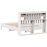 Bookcase Bed without Mattress White 160x200 cm Solid Wood Pine 3322904