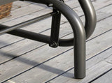 Outdoor Garden Glider Chair, Metal Frame Single Armchair Swing Seater w/ Breath Mesh Fabric Seat, T3398P325088