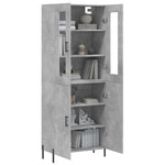 Highboard Concrete Grey 69.5x34x180 cm Engineered Wood 3198221