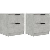 Bedside Cabinets 2 pcs Concrete Grey Engineered Wood 811223