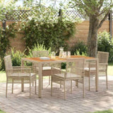 Garden Dining Set 5 pcs Beige Poly rattan 3334919
