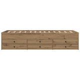Bed Frame with Storage Artisian Oak 80 x 200 cm Engineered Wood 3429652
