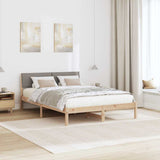 Bed frame Brown and taupe 150 x 200 cm Solid pine wood 878532