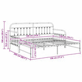 Daybed Frame Black 100 x 190 cm Powder-Coated Steel 42002639