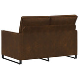 2 Seater Sofa Brown 130 x 81 x 82 cm Faux Suede Fabric 42040991