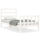 Bed Frame without Mattress White 90x200 cm Solid Wood Pine 3191892