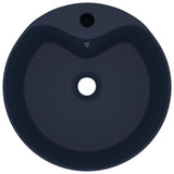 Luxury Wash Basin with Overflow Matt Dark Blue 36x13 cm Ceramic 147034