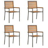 Garden Stacking Chairs 4 pcs Brown and Grey 54 x 56 x 90 cm 3403059