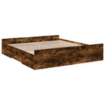 ZNTS Bed Frame with Drawers without Mattress Smoked Oak 200x200 cm 3280269