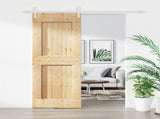 Sliding Door Natural and White 80 x 210 cm Solid Pine Wood 3445183