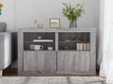 Side Cabinets with LED Lights 2 pcs Grey Sonoma Engineered Wood 836641