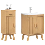 Bathroom Furniture Set with Door 2 pcs Brown 114 x 43 x 73.5 cm 3334188