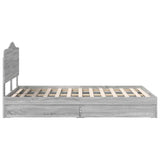 Storage Bed Grey Sonoma 120 x 200 cm Engineered Wood 3413525