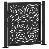 Garden Gate Black 100x100 cm Steel Flame Design 4100989