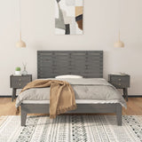 Wall Headboard Grey 126x3x63 cm Solid Wood Pine 824730