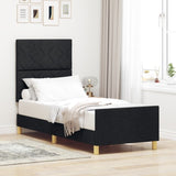 ZNTS Bed Frame Black 80x200 cm Fabric 3344762