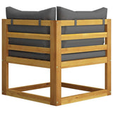 Garden Bench Dark Grey Solid acacia wood, 100% polyester fabric 3098669