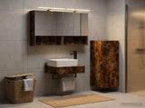 Bathroom Cabinet Set 3 pcs Smoked Oak 100 x 14.5 x 70 cm 3407395