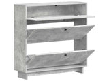 Shoe Cabinet EDE 78 x 24 x 103 cm Engineered Wood Concrete Grey 895998