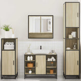 4 Piece Bathroom Furniture Set Sonoma Oak Engineered Wood 3301241