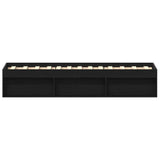 Bed Frame without Mattress Black Oak 100x200 cm Engineered Wood 3329330