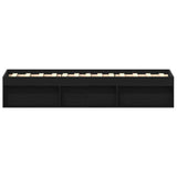 Bed Frame without Mattress Black Oak 75x190 cm Engineered Wood 3329311