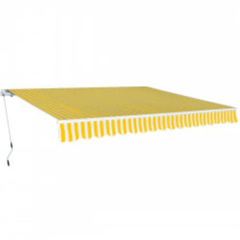 ZNTS Folding Awning Manual Operated 600 cm Yellow/White 276354