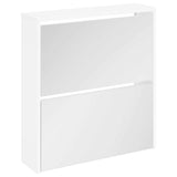 Shoe Cabinet 2-Layer Mirror White 63x17x67 cm 243046