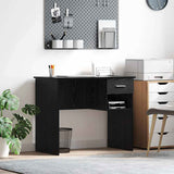 Desk with Drawer Black Oak 90 x 49 x 75 cm Engineered Wood 869267