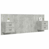 Bed Headboard with Cabinets Concrete Grey Engineered Wood 3115687