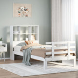 Bookcase Bed without Mattress White 90x190 cm Single Solid Wood Pine 3322744