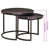 Nesting Coffee Tables 2 pcs Black Solid Mango Wood and Steel 4104642