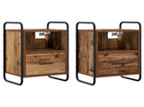 Hanging Bedside Cabinet 2 pcs Old Wood 40 x 30 x 60 cm 8013575