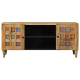 TV Cabinet with Shelf Natural 105 x 33 x 46 cm Solid Mango Wood 4018260