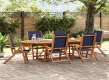 Folding Garden Chairs 6 pcs Solid Wood Acacia and Textilene 3279242