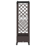 Raised Bed with Trellis and Wheels Brown 169 x 40 x 129 cm PP 3423096