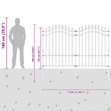 Garden Fence Woerden Grey 240 x 190 cm Powder-coated steel 42003961