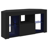 Corner LED TV Cabinet Black 100 x 40 x 50 cm Engineered Wood 889796