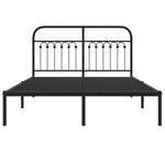 Metal Bed Frame without Mattress with Headboard Black 140x190cm 376600