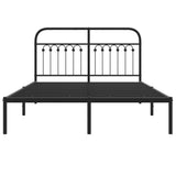 Metal Bed Frame without Mattress with Headboard Black 140x190cm 376600
