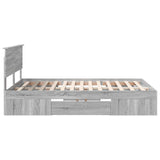 Bed Frame Grey Sonoma 150 x 200 cm Engineered Wood 3408751