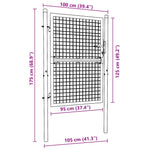 Mesh Garden Gate Galvanised Steel 100x125 cm Grey 145772